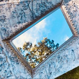 Vintage Silver Rose Mirror Tray 🌹
